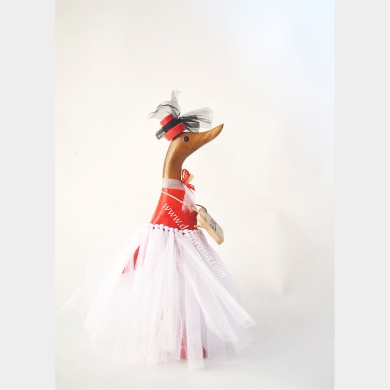 Barbie Style Red, duck craft, bamboo duck, duck decoration, bamboo craft, duck handmade | Free Shipping